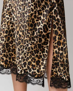 Hot FROM FUTURE Jupe Mi-Longue Dentelle Winter Leopard