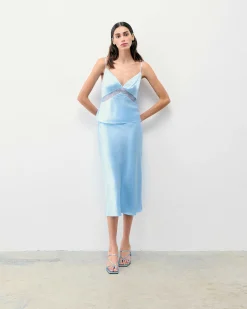 Outlet FROM FUTURE Jupe Mi Longue Gina Baby Blue