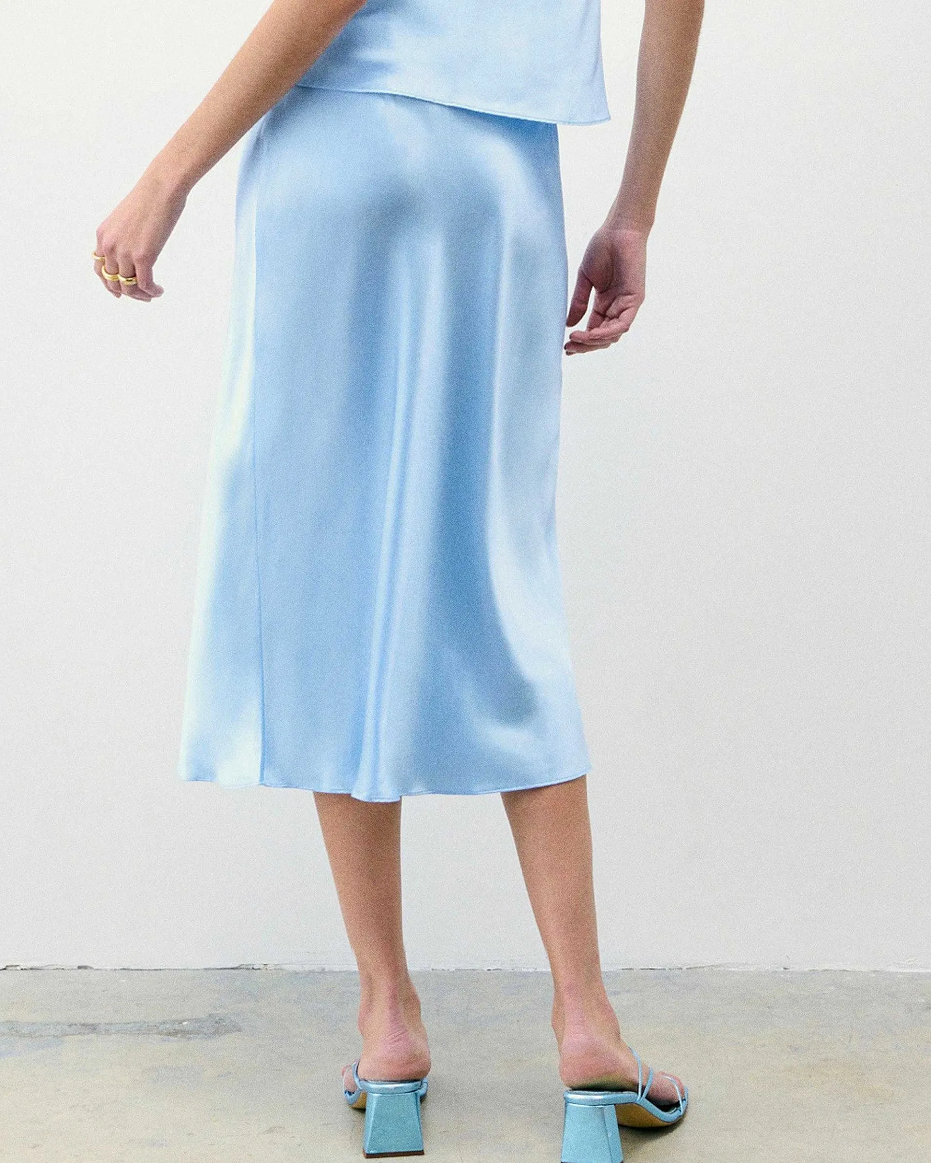 Outlet FROM FUTURE Jupe Mi Longue Gina Baby Blue