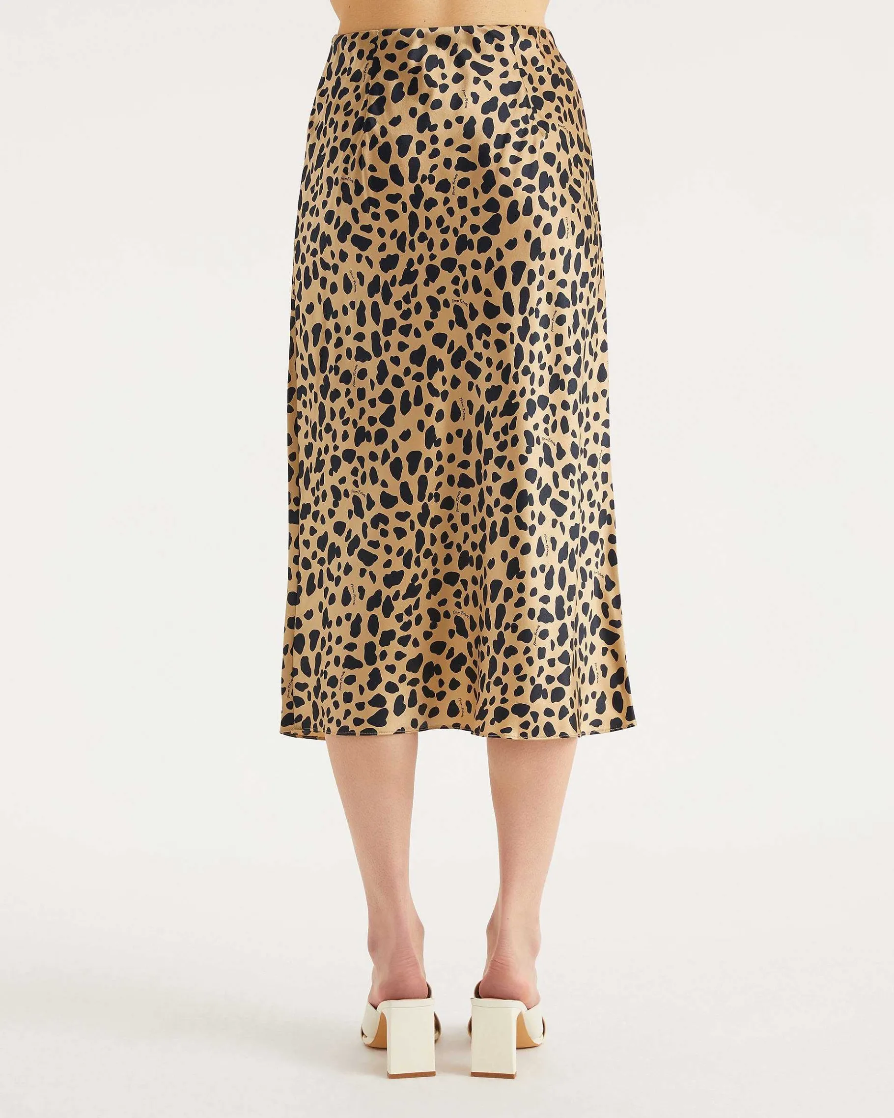 Sale FROM FUTURE Jupe Mi Longue Gina Animal Naturel