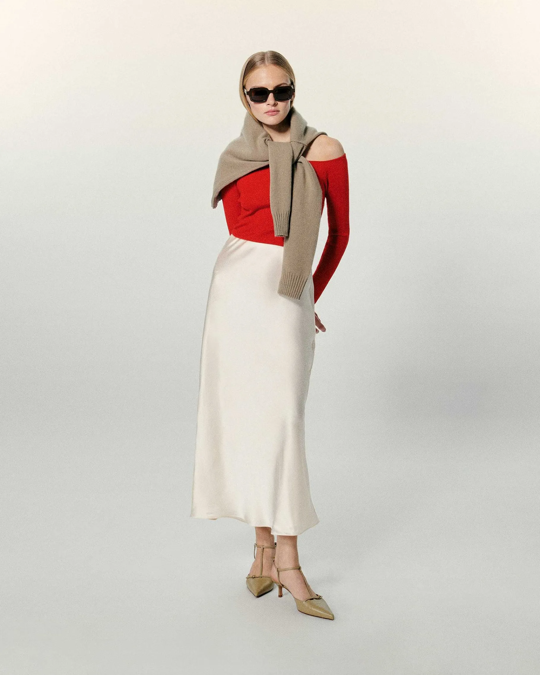 Clearance FROM FUTURE Jupe Mi Longue Vicky Champagne