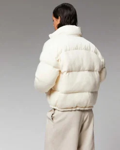 Sale FROM FUTURE Outerwear Doudoune Bi Matiere Ecru