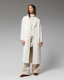 New FROM FUTURE Outerwear Manteau Long Double Face Ecru