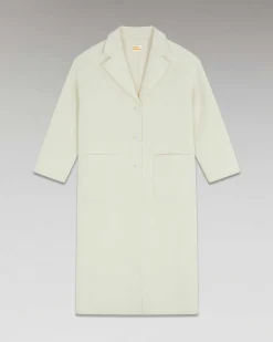 New FROM FUTURE Outerwear Manteau Long Double Face Ecru