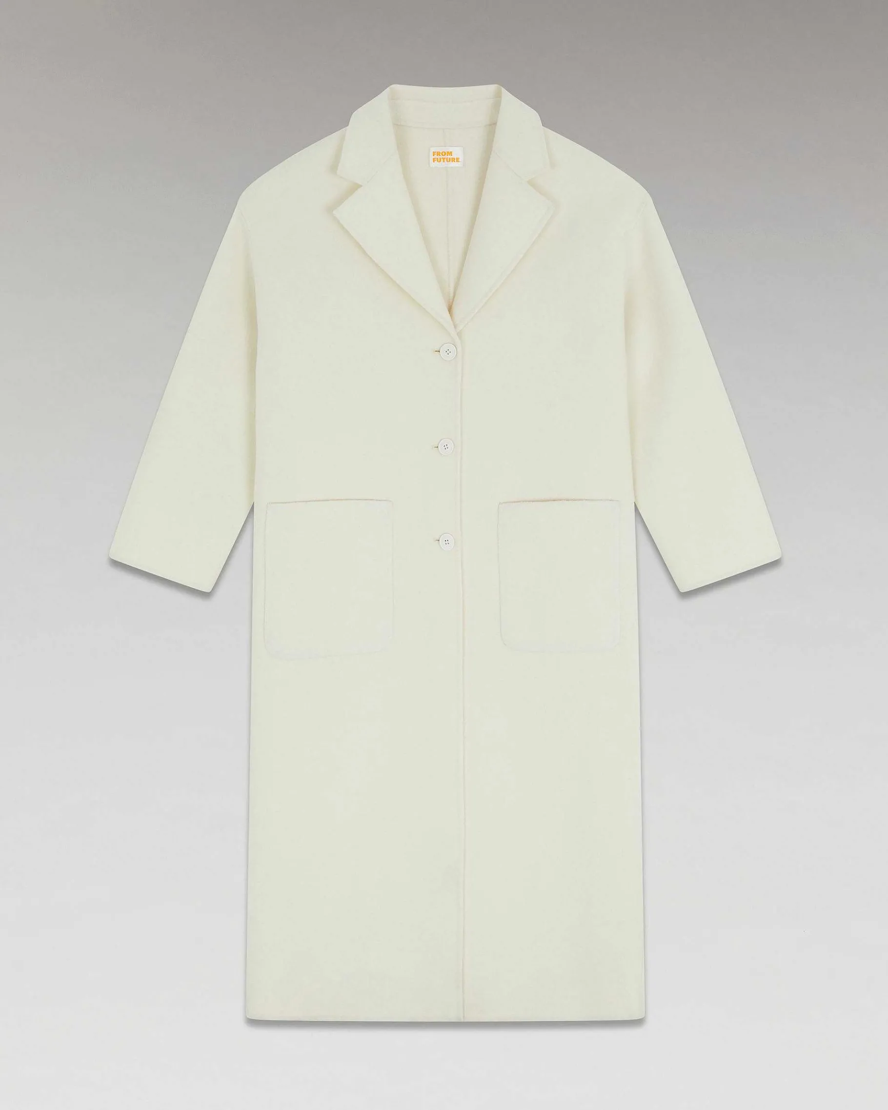 New FROM FUTURE Outerwear Manteau Long Double Face Ecru