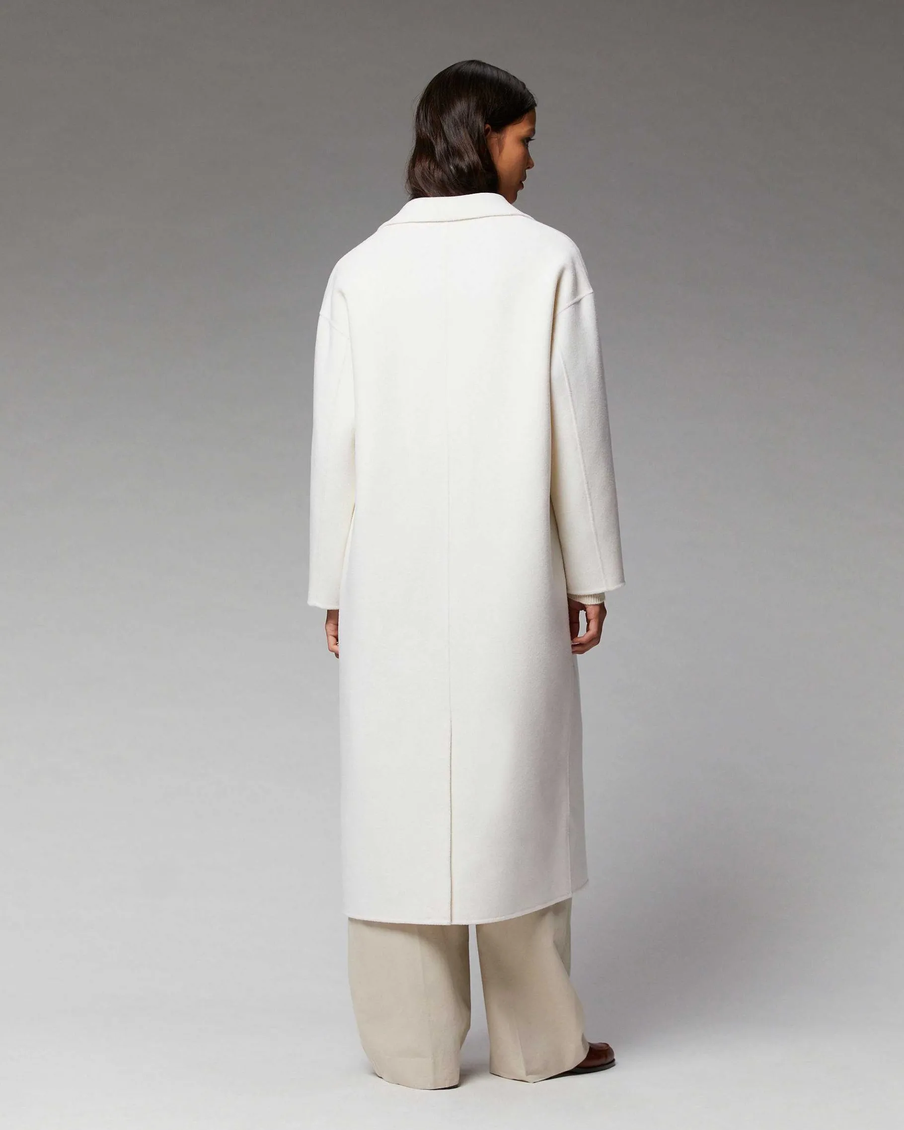 New FROM FUTURE Outerwear Manteau Long Double Face Ecru