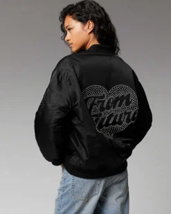 FROM FUTURE Outerwear Veste Bombers Future Strass Noir