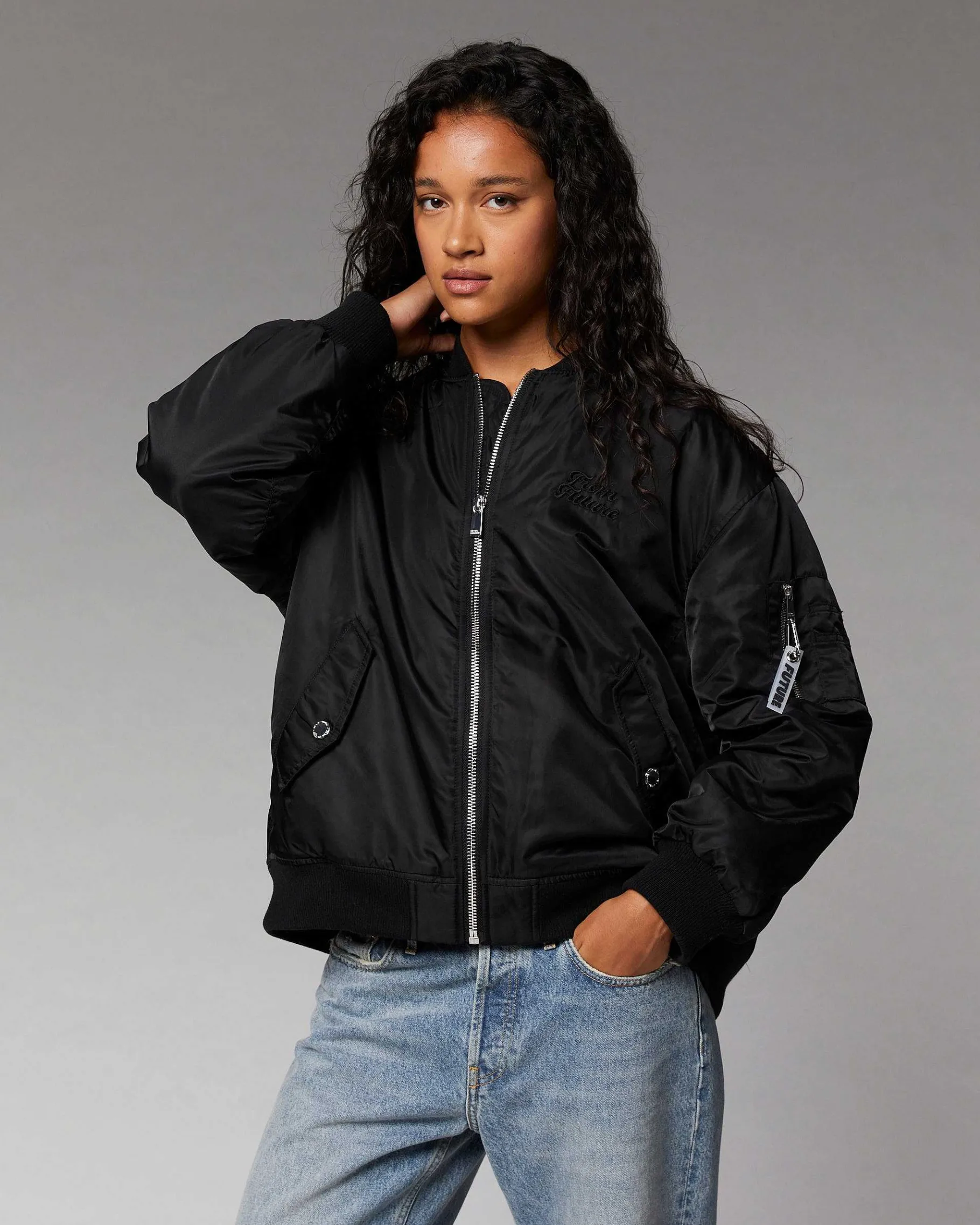 FROM FUTURE Outerwear Veste Bombers Future Strass Noir