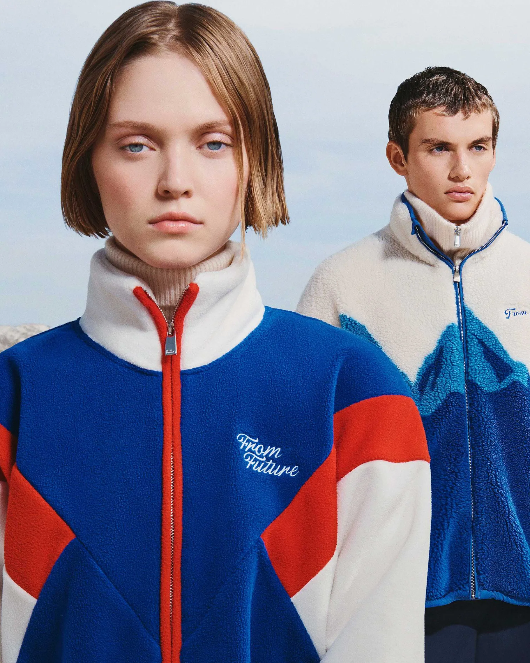 Sale FROM FUTURE Outerwear Veste Polaire Pop Blue