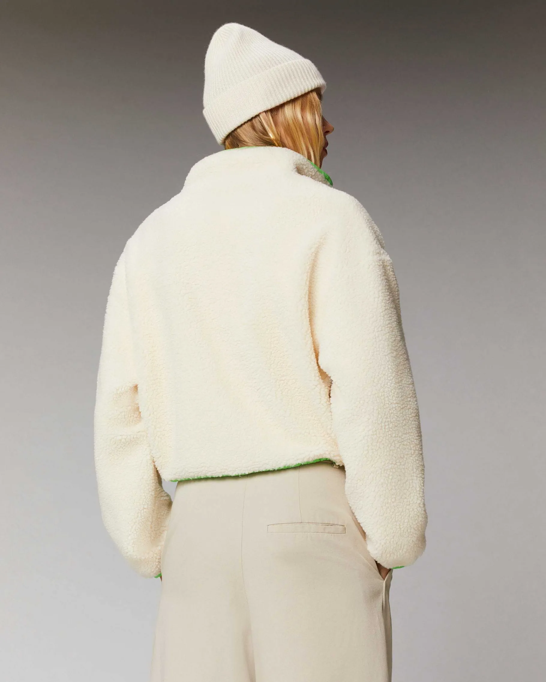 Hot FROM FUTURE Outerwear Veste Sherpa Courte Ecru
