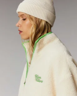 Hot FROM FUTURE Outerwear Veste Sherpa Courte Ecru