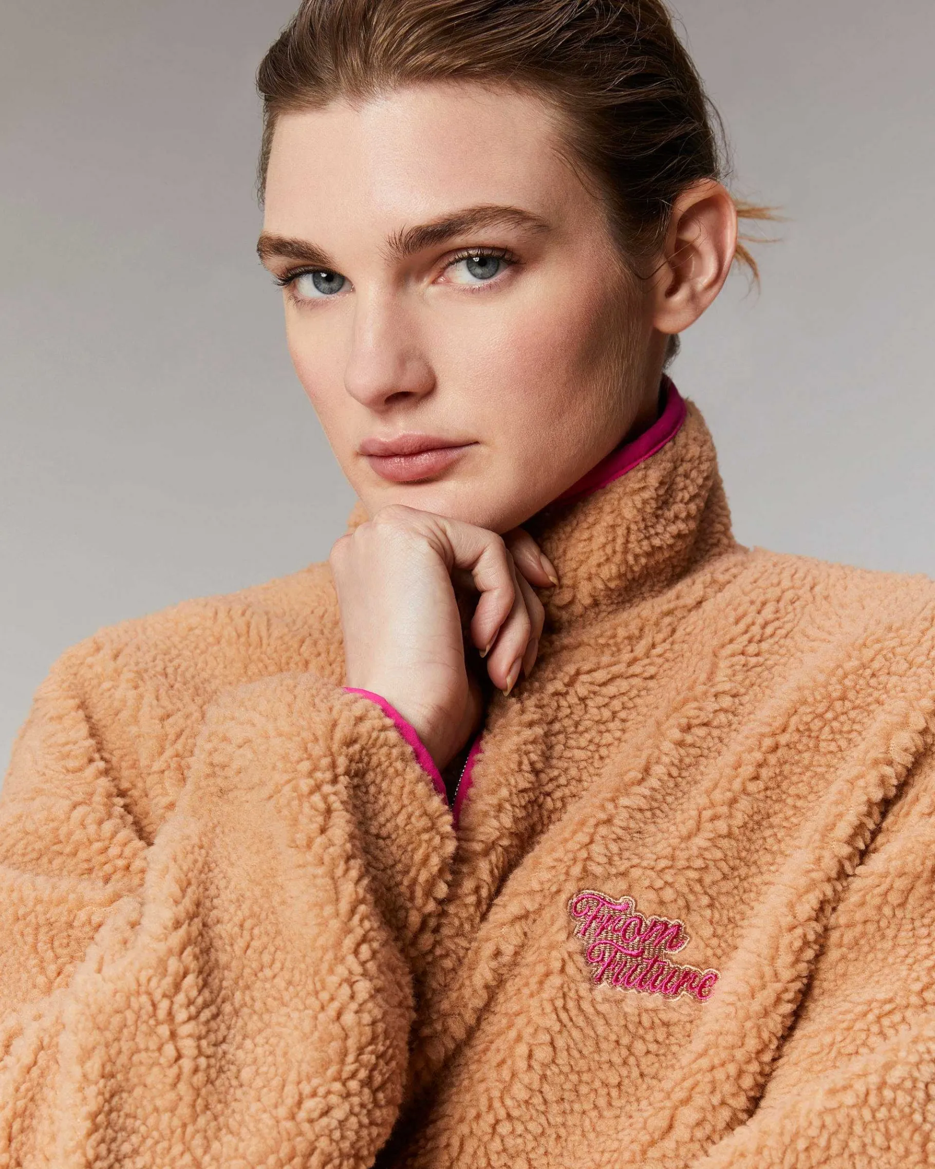 Online FROM FUTURE Outerwear Veste Sherpa Courte Camel