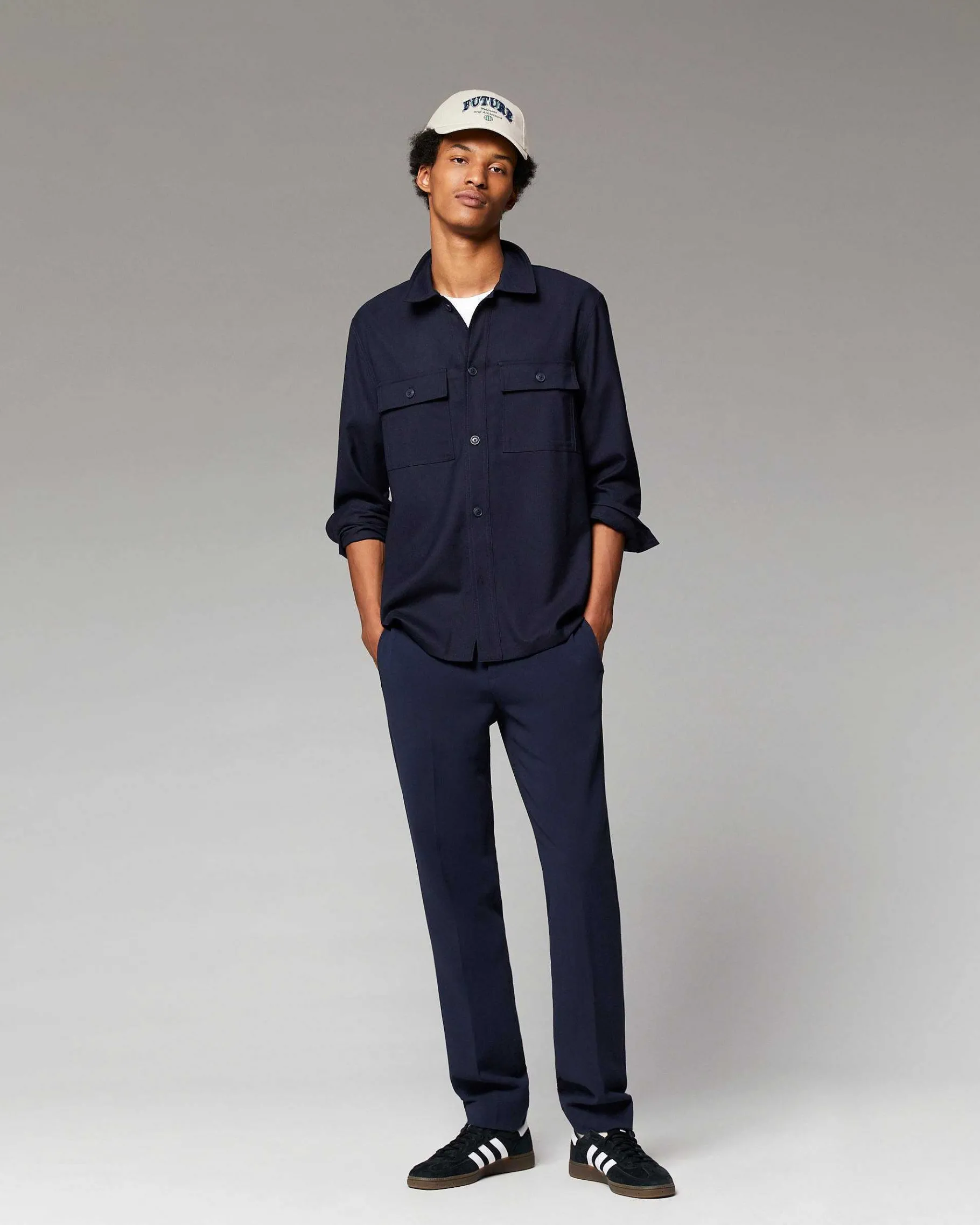 FROM FUTURE Pantalon Droit Casual Navy