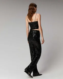 Online FROM FUTURE Pantalon Flare A Sequins Noir