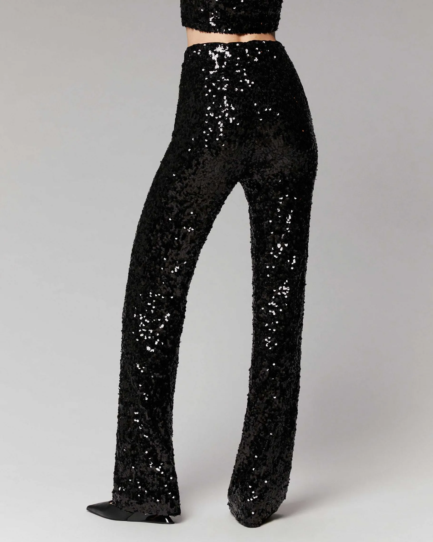 Online FROM FUTURE Pantalon Flare A Sequins Noir