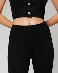 Discount FROM FUTURE Pantalon Flare Metallise Noir