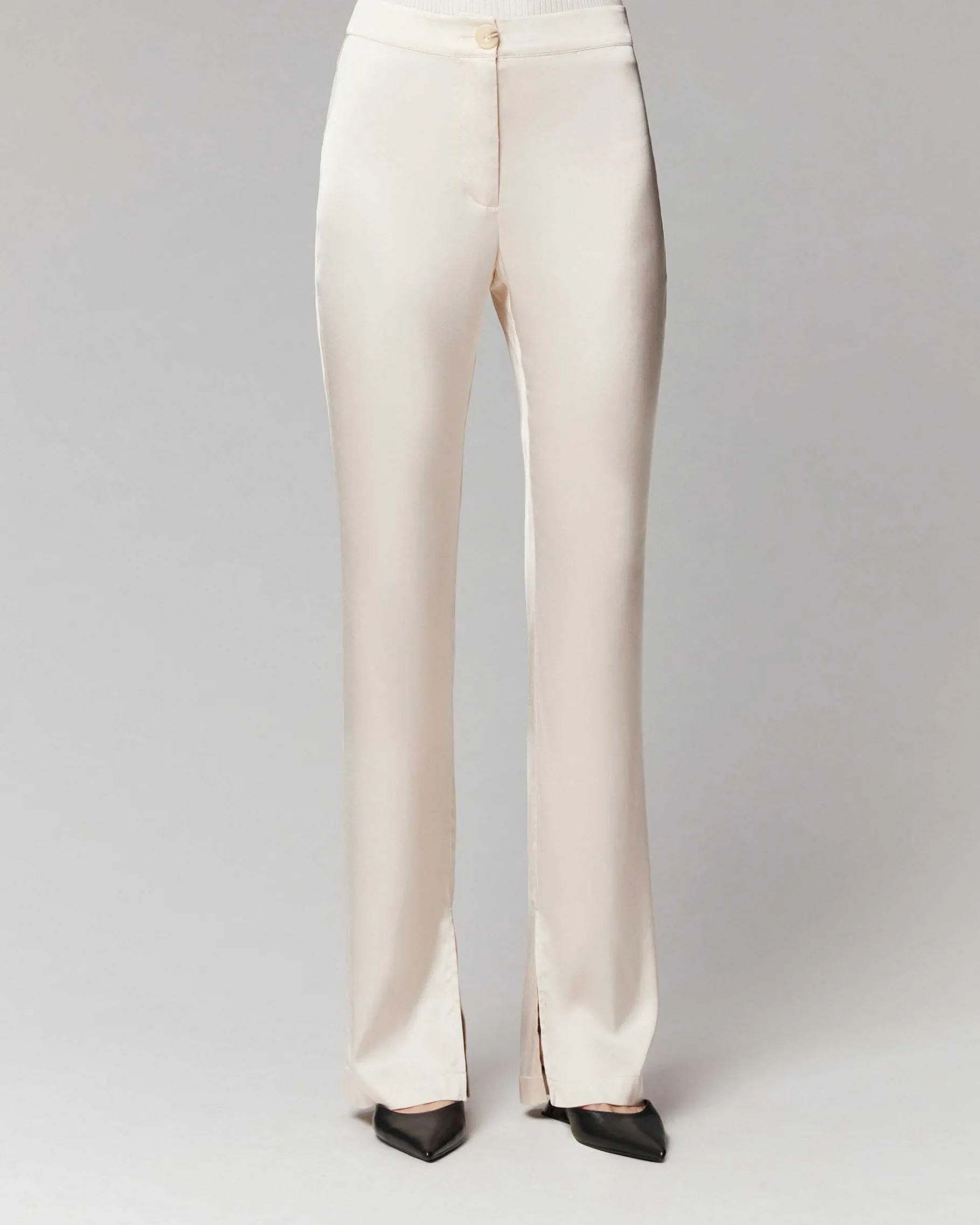 Hot FROM FUTURE Pantalon Flare Satinee Champagne
