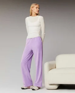 FROM FUTURE Pantalon Large Velours Holiday Lilac