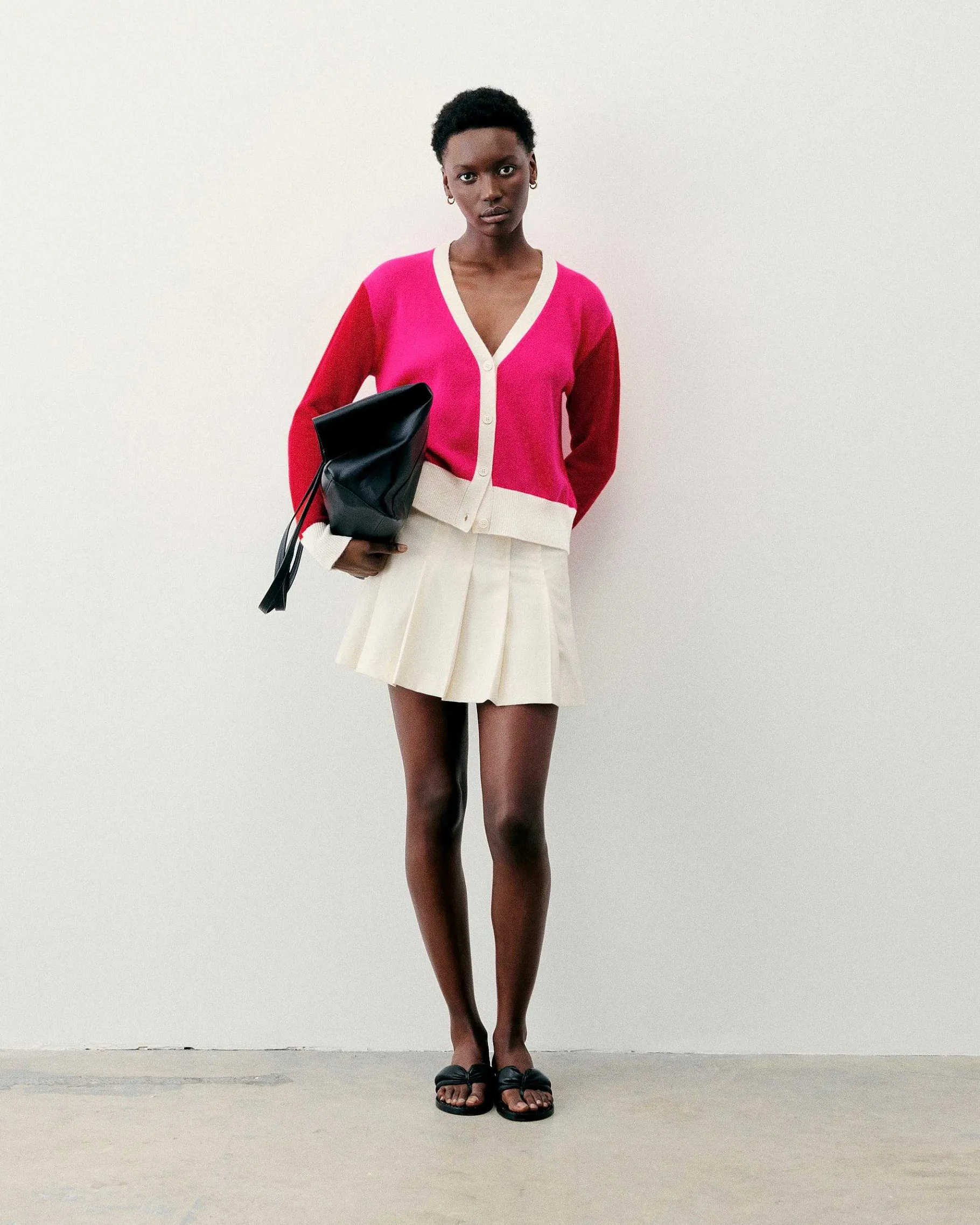 New FROM FUTURE Pull Cardigan Winter Fuschia
