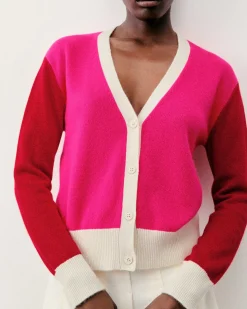 New FROM FUTURE Pull Cardigan Winter Fuschia