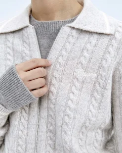 Online FROM FUTURE Pull Cardigan Gris Chine Clair