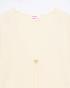 Best FROM FUTURE Pull Cardigan Ecru