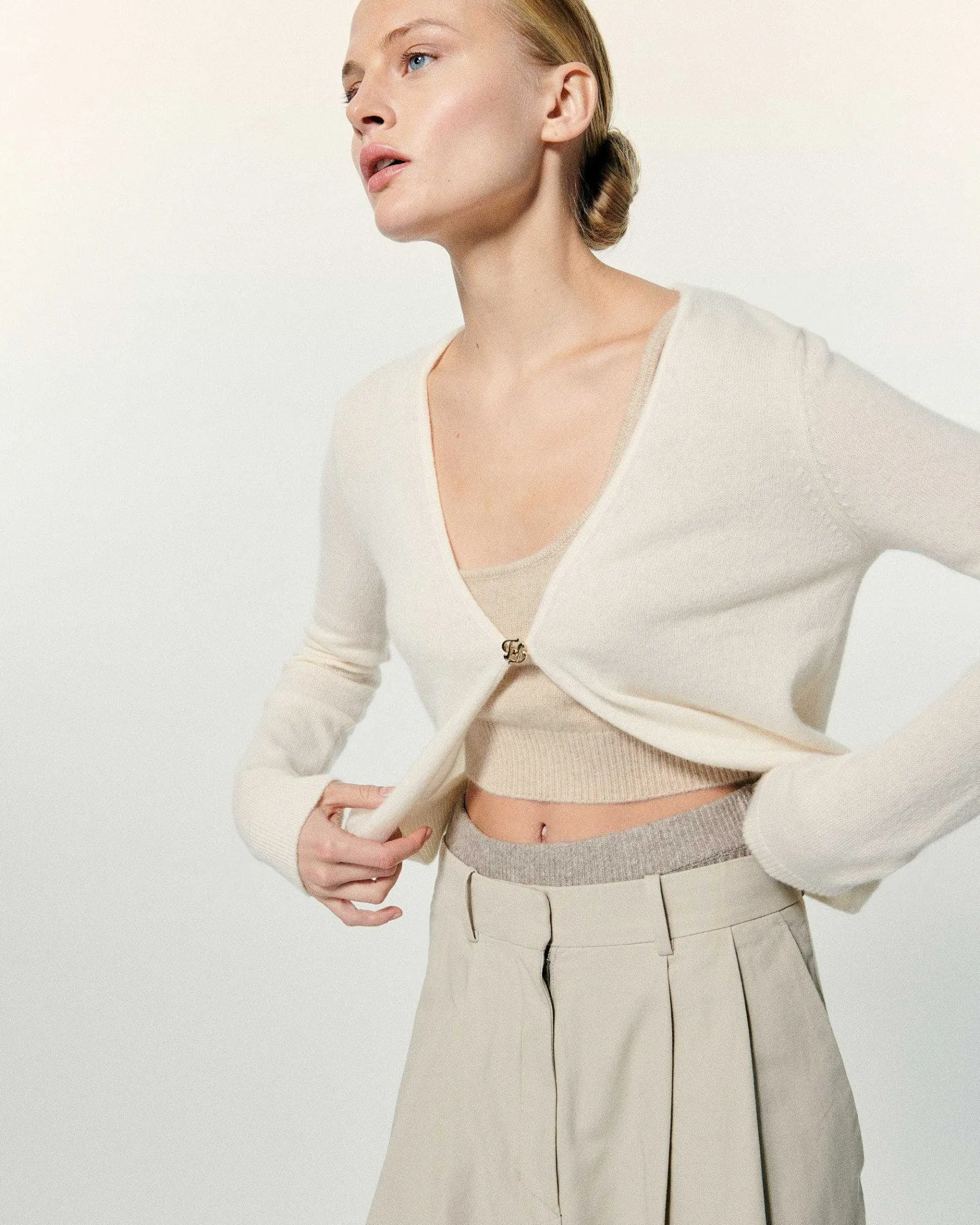 Best FROM FUTURE Pull Cardigan Ecru