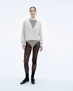 Online FROM FUTURE Pull Cardigan Gris Chine Clair