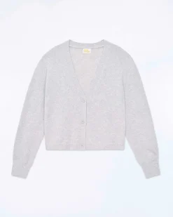 Online FROM FUTURE Pull Cardigan Gris Chine Clair