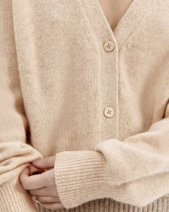 Hot FROM FUTURE Pull Cardigan Beige Chine
