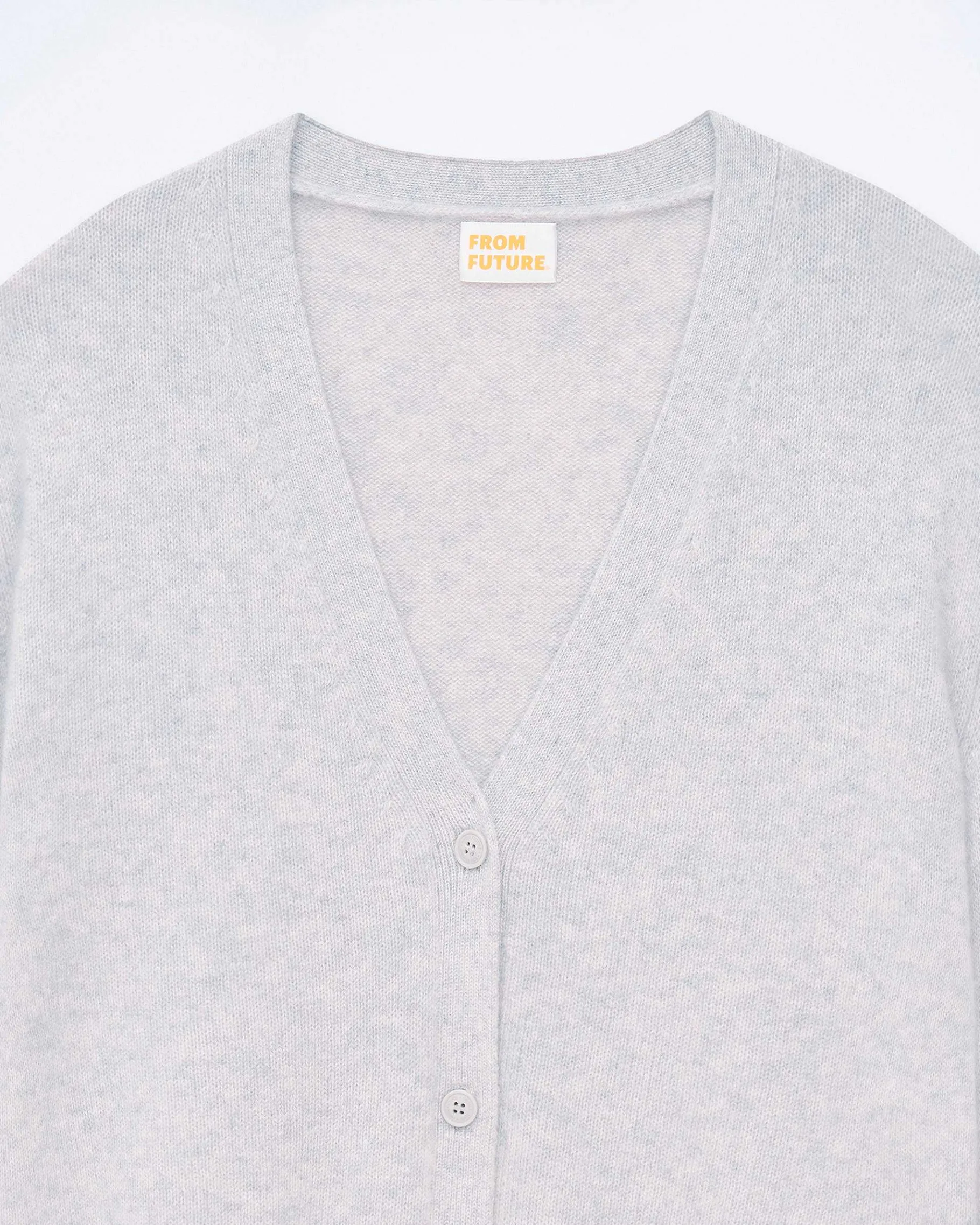Sale FROM FUTURE Pull Cardigan Gris Chine Clair