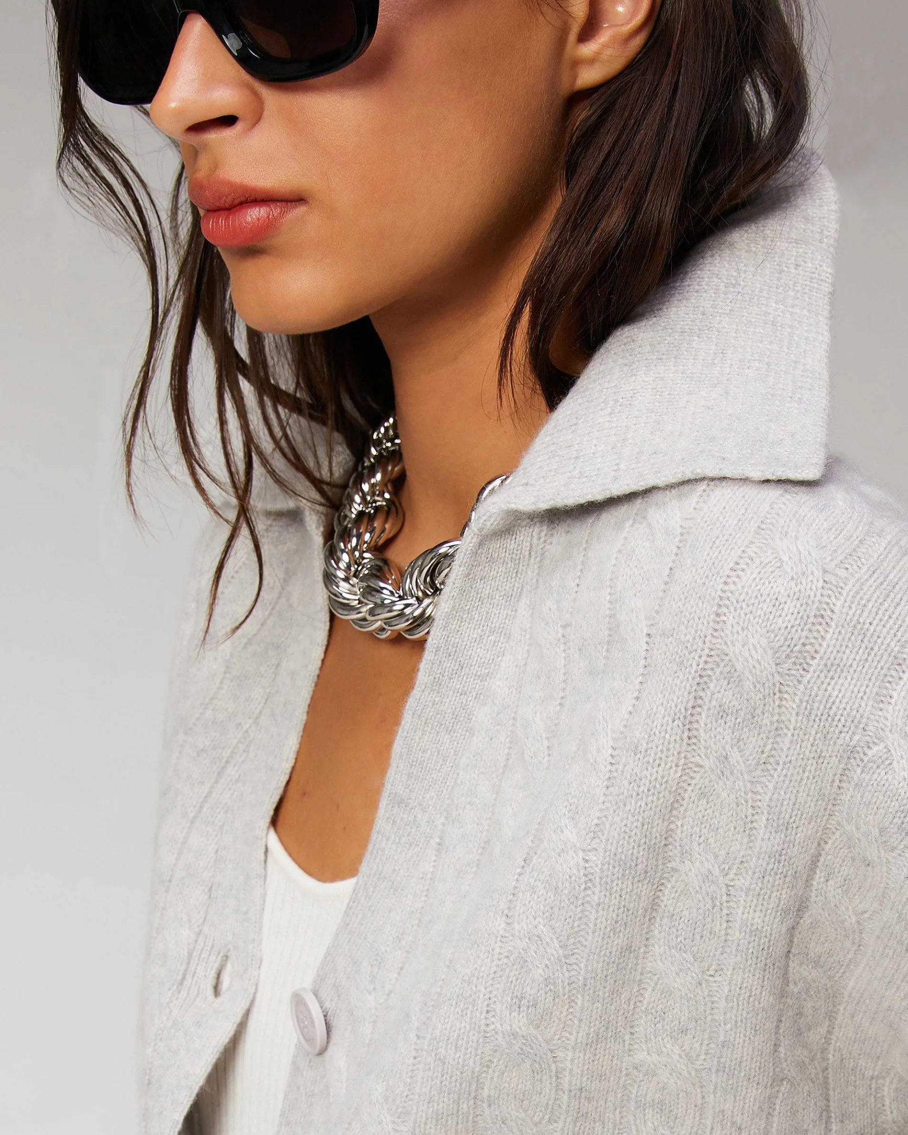 Best FROM FUTURE Pull Cardigan A Cotes Ecru