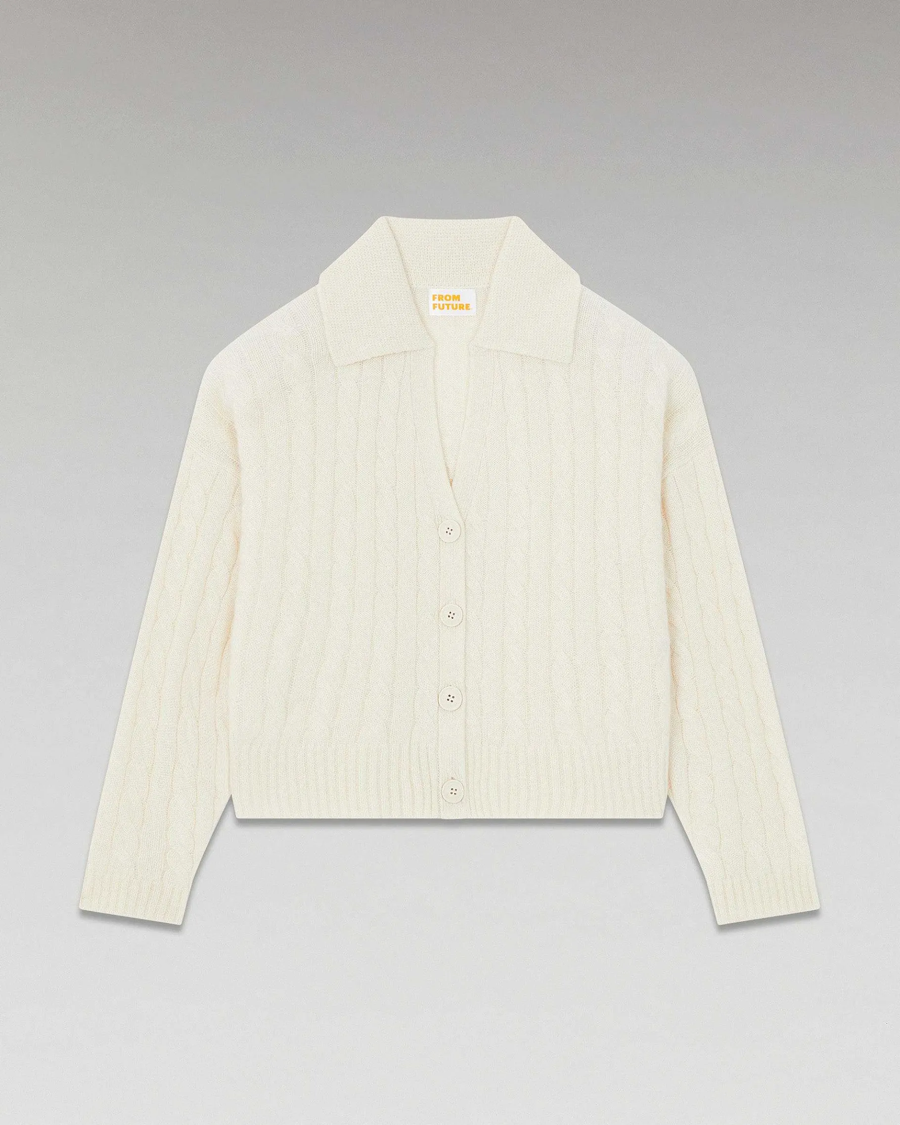Hot FROM FUTURE Pull Cardigan A Cotes Ecru