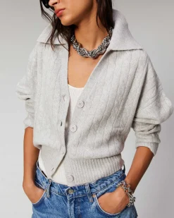 Hot FROM FUTURE Pull Cardigan A Cotes Ecru