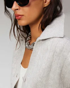 Hot FROM FUTURE Pull Cardigan A Cotes Ecru