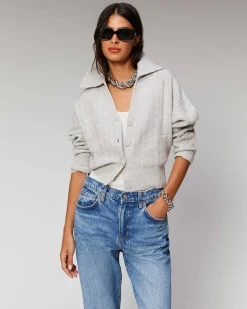 Hot FROM FUTURE Pull Cardigan A Cotes Ecru