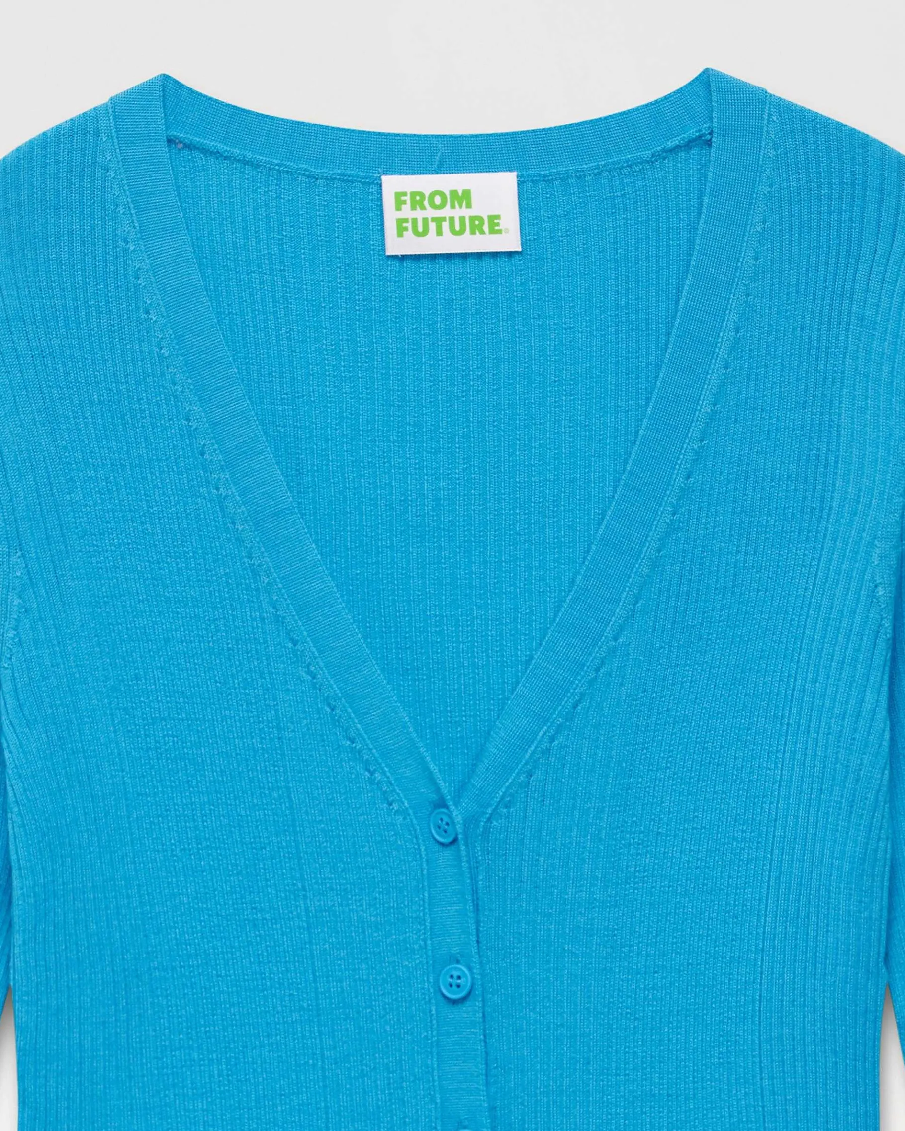Sale FROM FUTURE Pull Cardigan A Cotes Water Blue