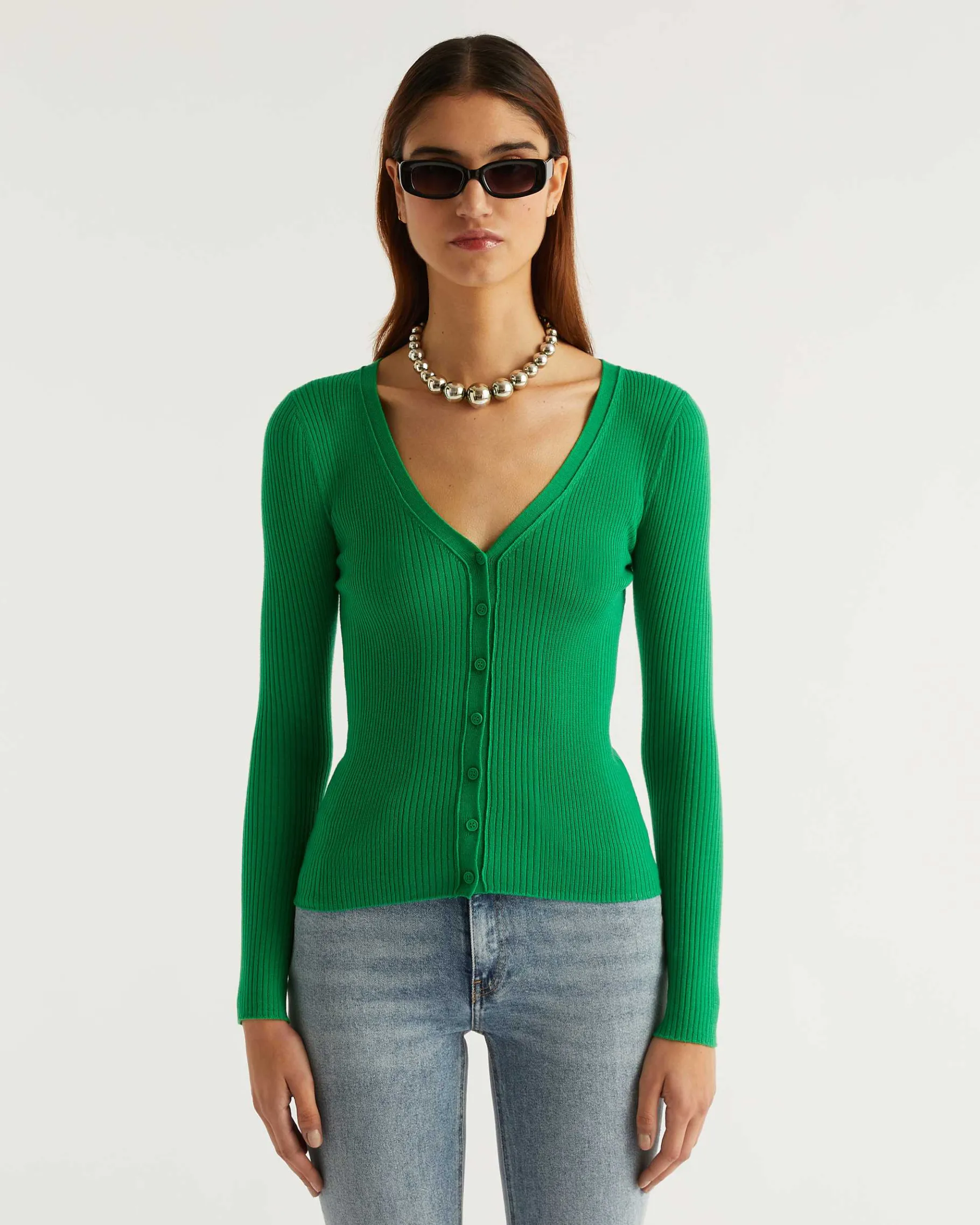 Discount FROM FUTURE Pull Cardigan A Cotes Summer Green