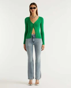 Discount FROM FUTURE Pull Cardigan A Cotes Summer Green