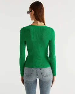 Discount FROM FUTURE Pull Cardigan A Cotes Summer Green