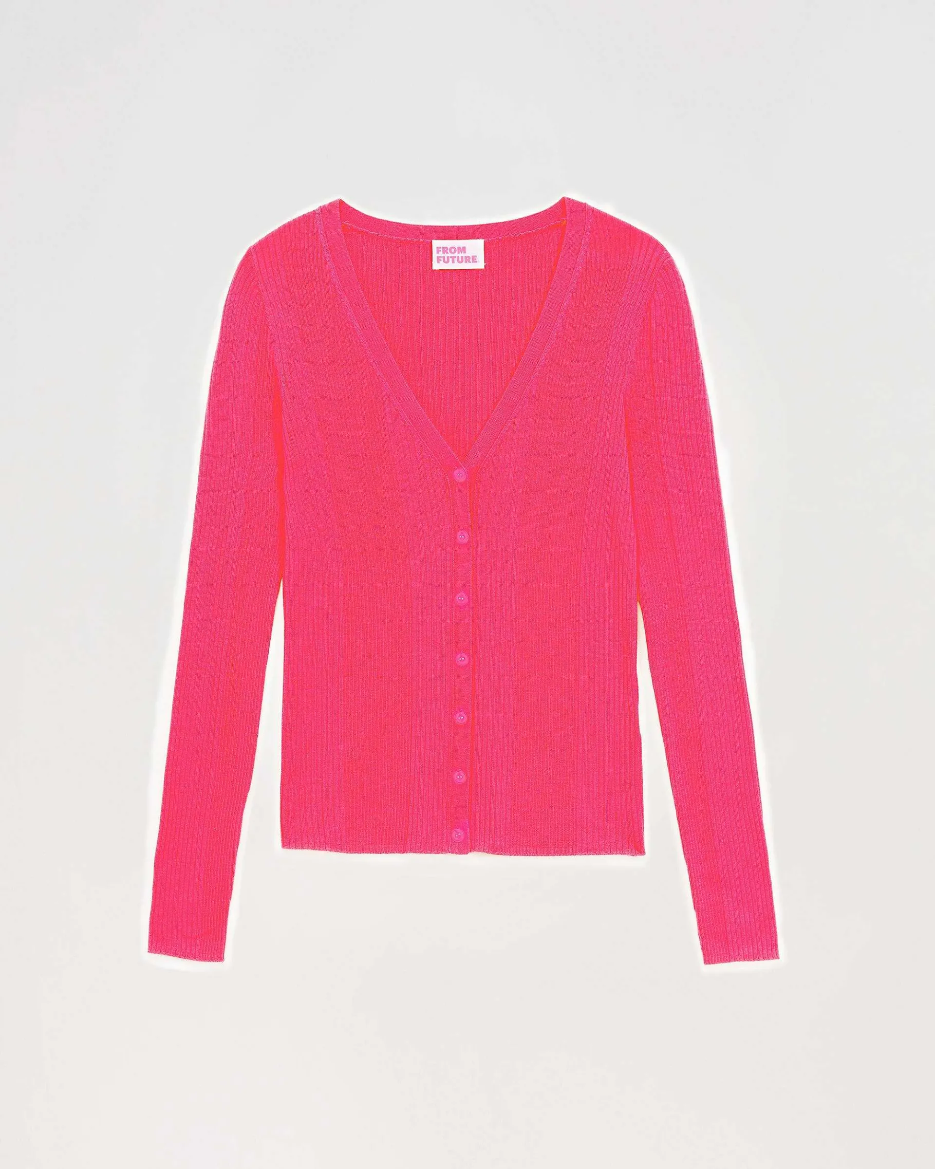 New FROM FUTURE Pull Cardigan A Cotes Winter Fuschia