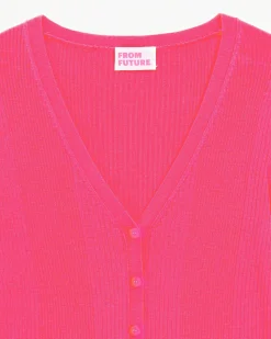 New FROM FUTURE Pull Cardigan A Cotes Winter Fuschia