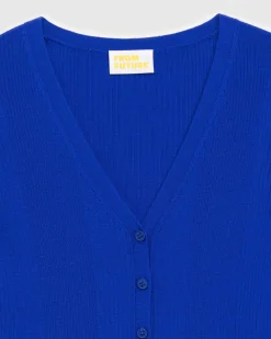 Clearance FROM FUTURE Pull Cardigan A Cotes Pop Blue