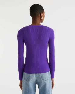 Online FROM FUTURE Pull Cardigan A Cotes Violet Fluo