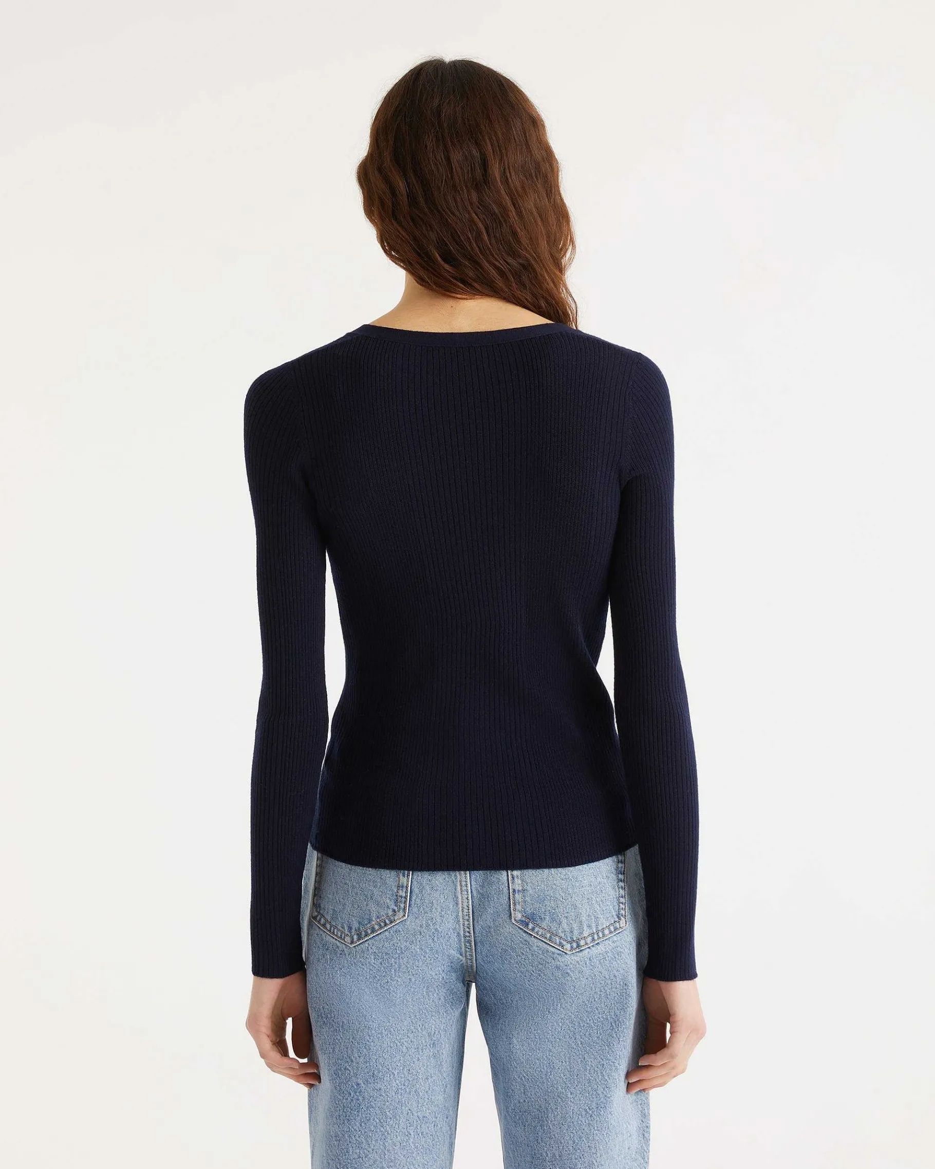 Best FROM FUTURE Pull Cardigan A Cotes Navy