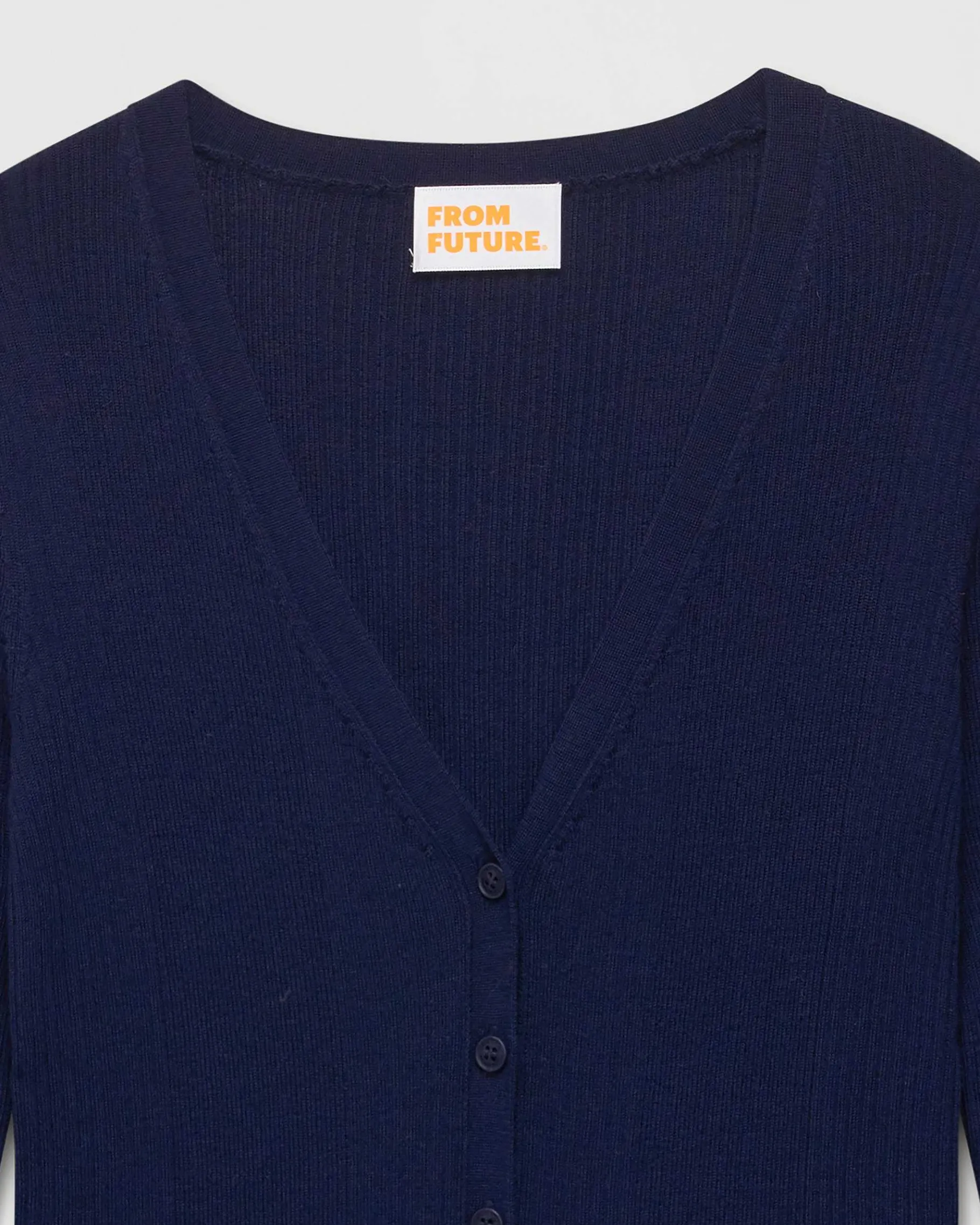 Best FROM FUTURE Pull Cardigan A Cotes Navy