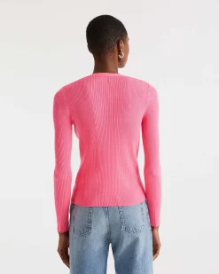 FROM FUTURE Pull Cardigan A Cotes Holiday Pink