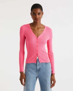 FROM FUTURE Pull Cardigan A Cotes Holiday Pink