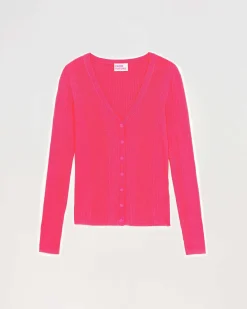 Online FROM FUTURE Pull Cardigan A Cotes Winter Fuschia