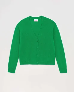 New FROM FUTURE Pull Cardigan Basique Leger Winter Green